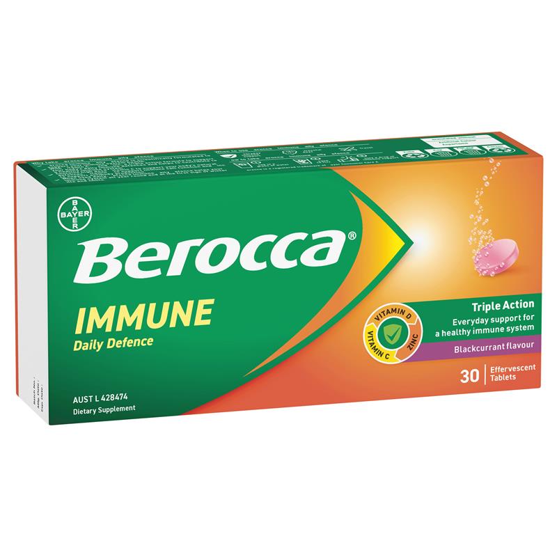 Load image into Gallery viewer, Berocca Immune Daily Defence Blackcurrant 30 Effervescent Tablets
