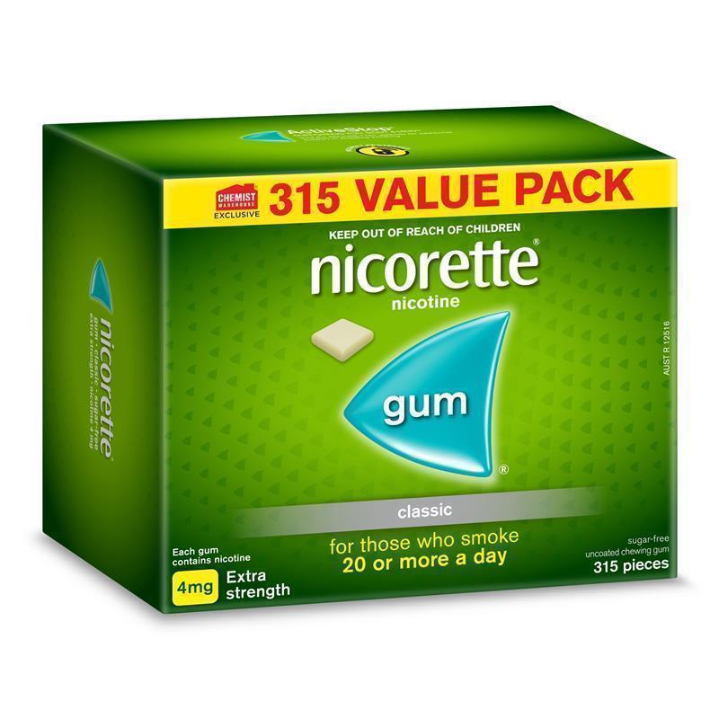 Load image into Gallery viewer, Nicorette Quit Smoking Extra Strength Nicotine Gum Classic Exclusive Size 315 Pack
