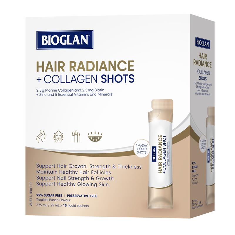Load image into Gallery viewer, Bioglan Hair Radiance + Collagen Shots 25ml x15
