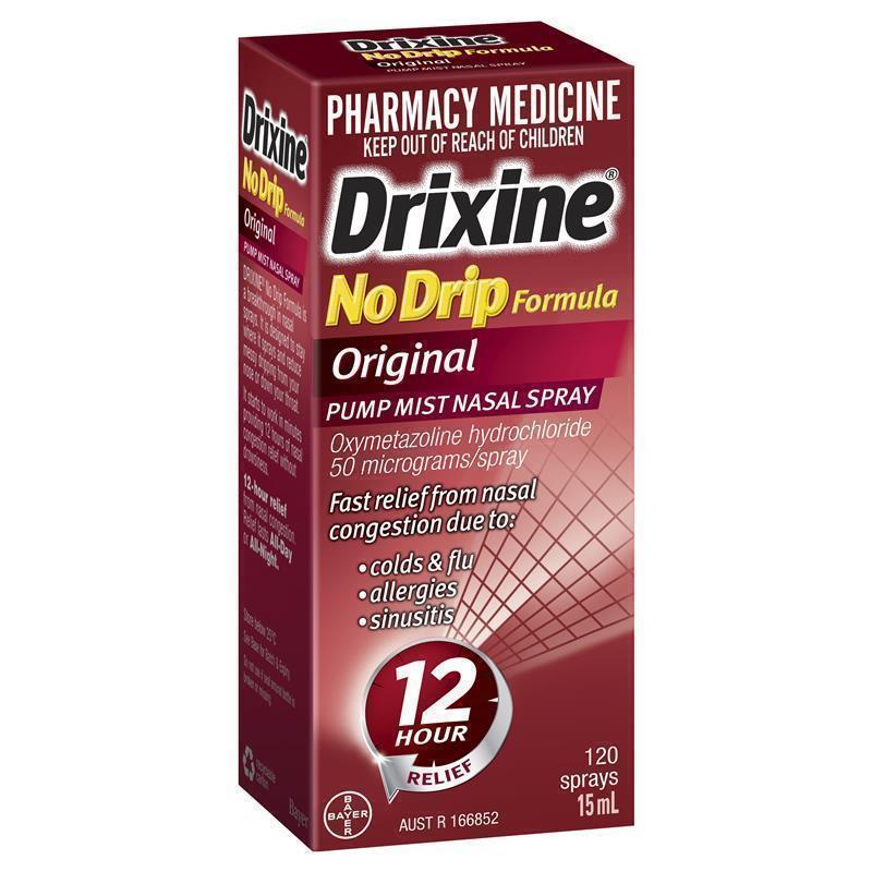 Load image into Gallery viewer, Drixine 12 Hour Relief No Drip Original Nasal Spray 15ml
