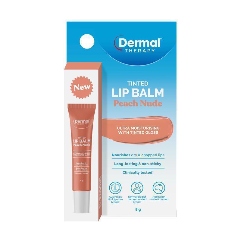 Load image into Gallery viewer, Dermal Therapy Tinted Lip Balm Peach Nude 8g
