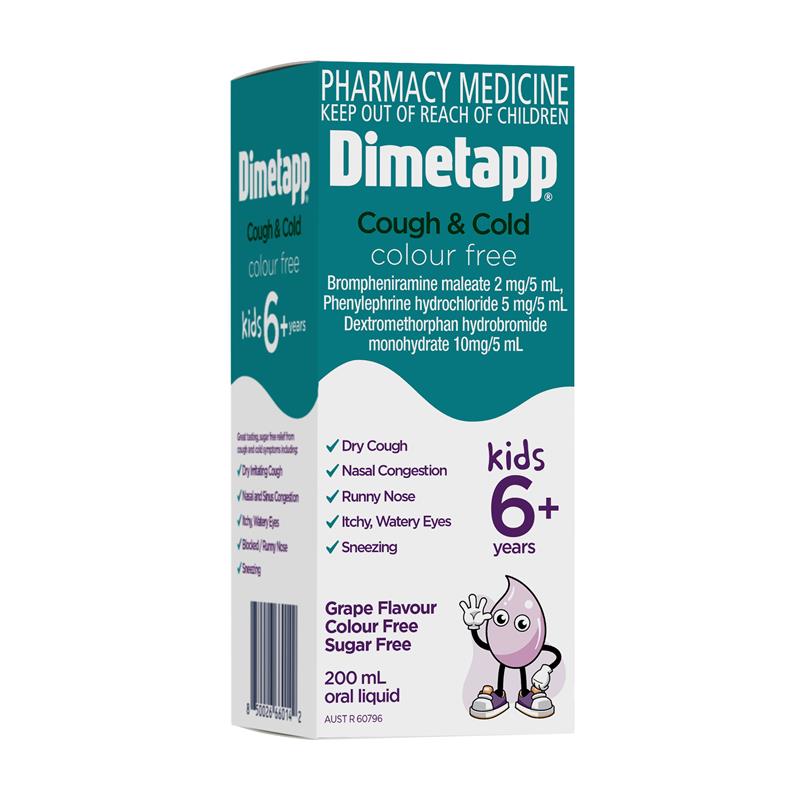 Load image into Gallery viewer, Dimetapp Cough and Cold Colour Free 200mL
