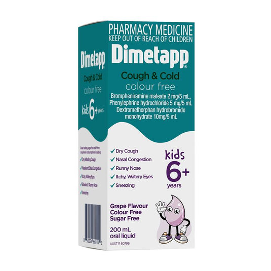 Dimetapp Cough and Cold Colour Free 200mL