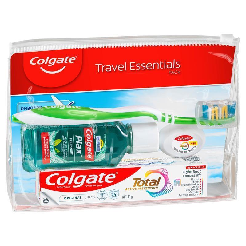 Load image into Gallery viewer, Colgate Travel Essentials Toothbrush, Toothpaste, Mouthwash, Floss &amp; travel bag Pack
