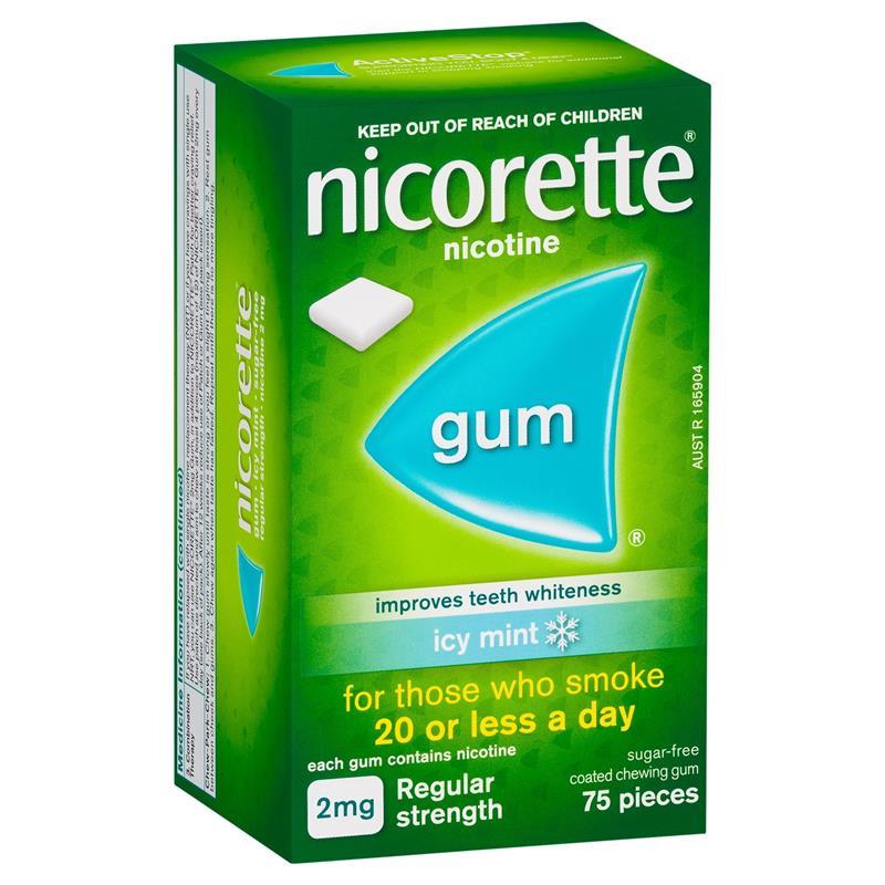 Load image into Gallery viewer, Nicorette Gum 2mg Icy Mint 75 Pieces
