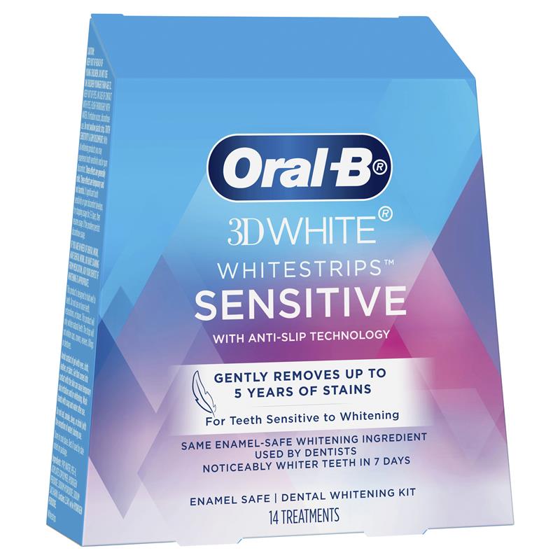 Load image into Gallery viewer, Oral B 3D White Whitening Strips Sensitive 14 Pack
