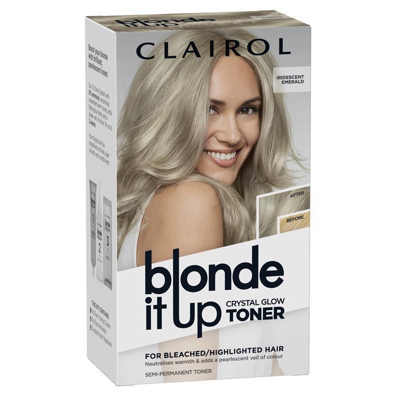 Load image into Gallery viewer, Clairol Blonde It Up Crystal Glow Semi Permanent Toner Iridescent Emerald
