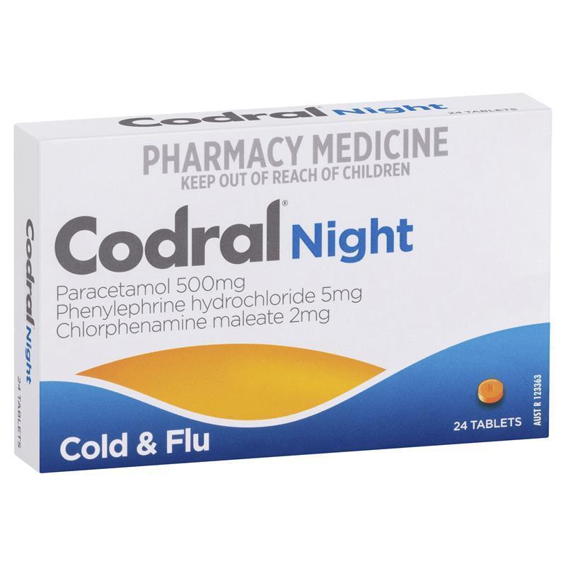 Load image into Gallery viewer, Codral Nightime Cold &amp; Flu 24 Tablets
