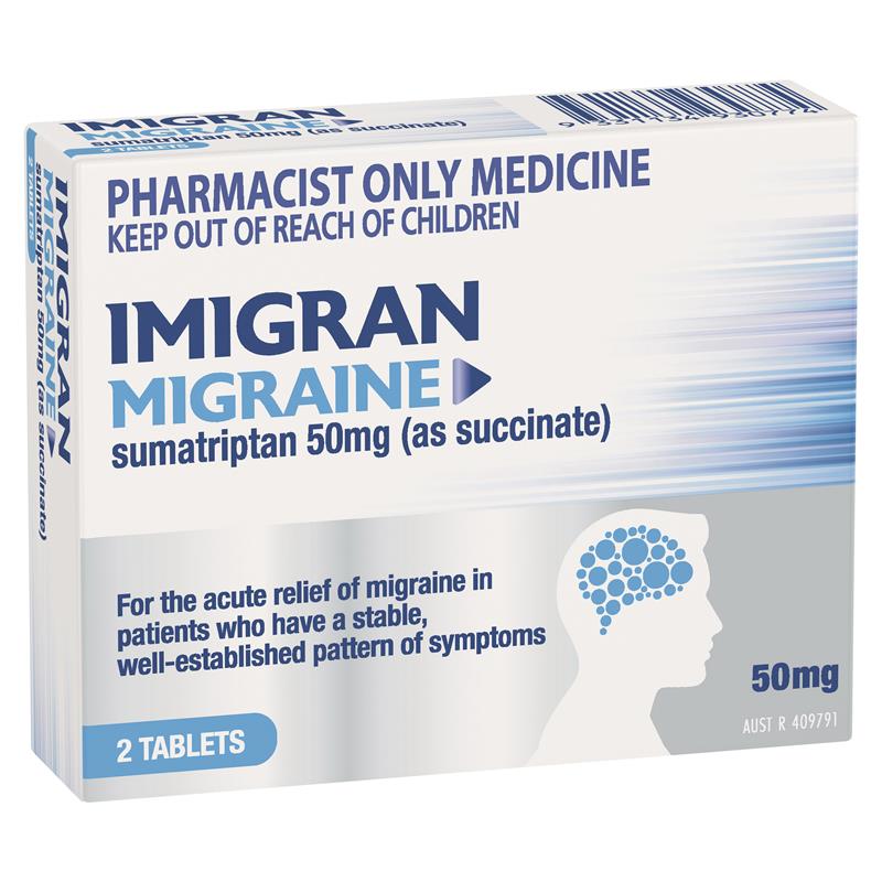 Load image into Gallery viewer, Imigran Migraine 50mg 2 Tablets - Sumatriptan (S3)
