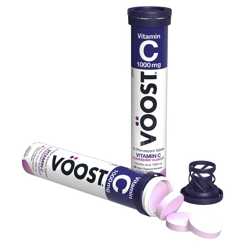 Load image into Gallery viewer, Voost Vitamin C Elderberry Effervescent Tablets 20 Pack

