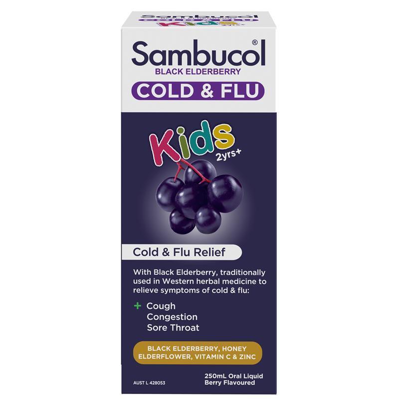 Load image into Gallery viewer, Sambucol Kids Cold &amp; Flu Liquid 250ml Exclusive Size
