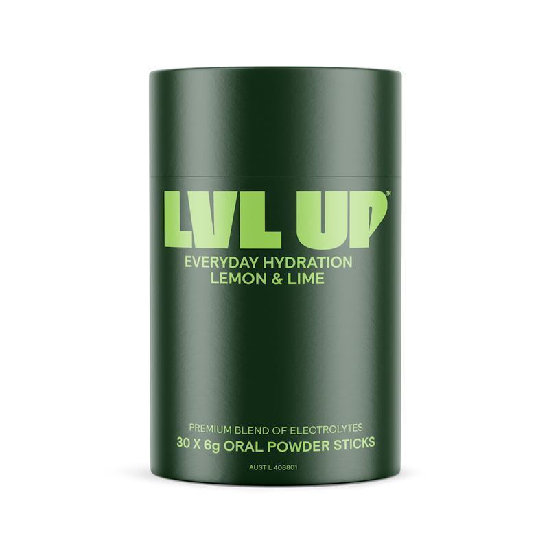 Load image into Gallery viewer, Lvl Up Everyday Hydration Sticks Lemon Lime 30 Pack
