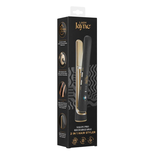 Lady Jayne Salon Pro Rechargeable 2 in 1 Hair Styler