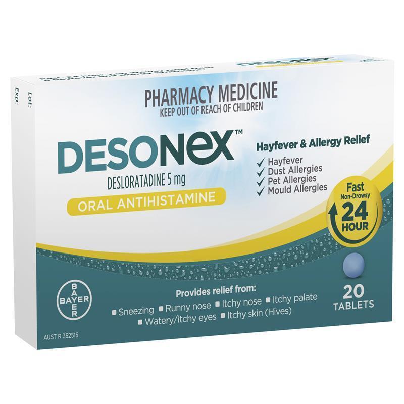 Load image into Gallery viewer, Desonex Allergy &amp; Hayfever 5mg 20 Tablets
