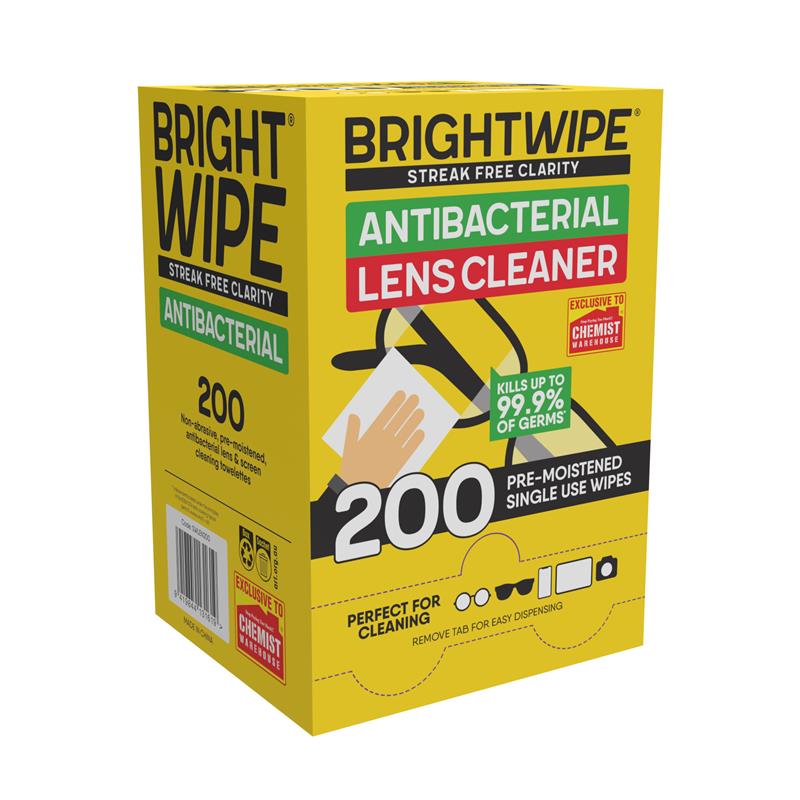 Load image into Gallery viewer, BrightWipe Lens Cleaning Wipes 200 Pack Exclusive Size
