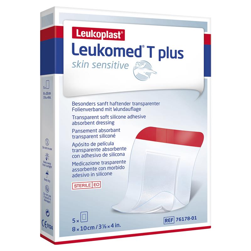 Load image into Gallery viewer, Leukomed T Plus Skin Sensitive Transparent 8cm x 10cm 5 Pack
