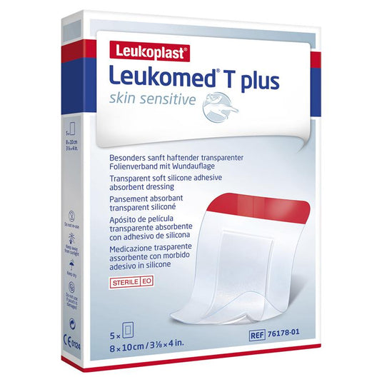 Leukomed T Plus Skin Sensitive Transparent 8cm x 10cm 5 Pack