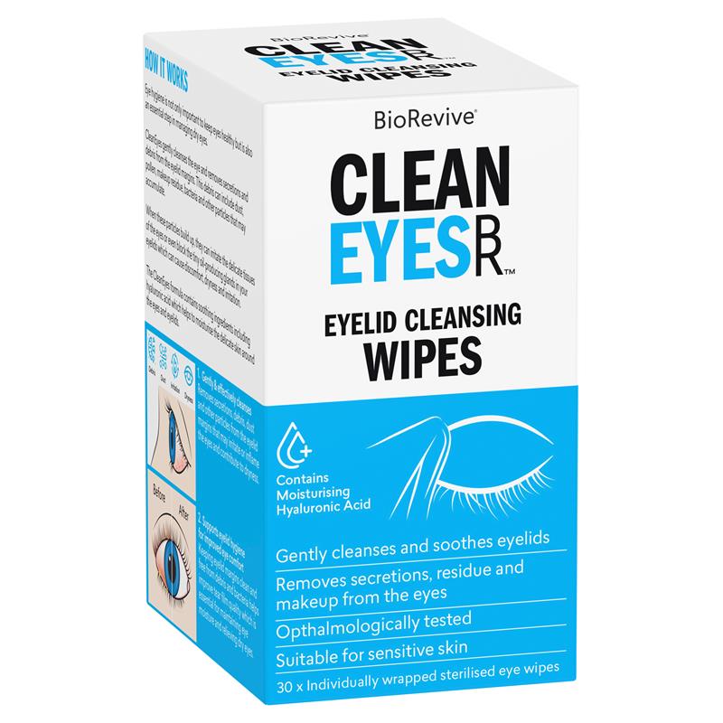 Load image into Gallery viewer, BioRevive Clean Eyes Eyelid Cleansing Wipes 30 Pack
