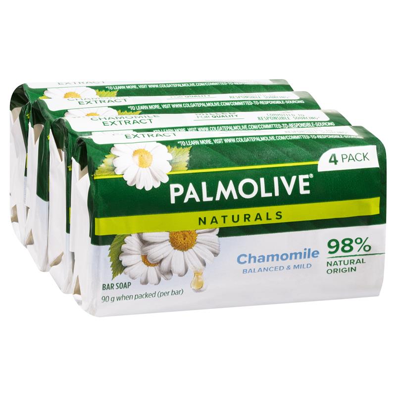 Load image into Gallery viewer, Palmolive Naturals Balanced &amp; Mild Bar Soap Chamomile Extracts 4 x 90g
