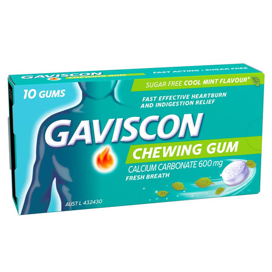 Gaviscon Chewing Gum Cool Mint 10 Gums