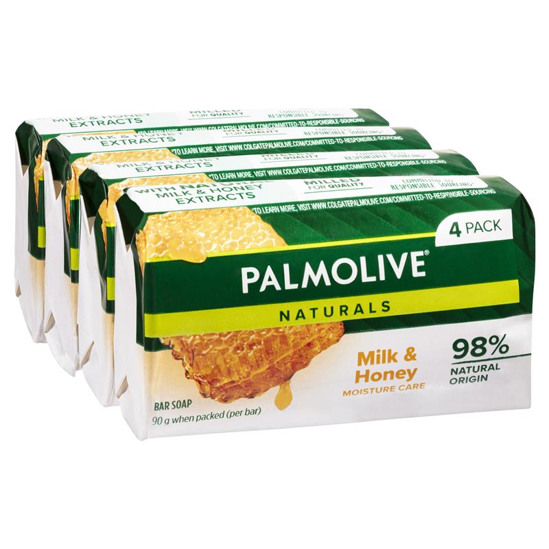 Load image into Gallery viewer, Palmolive Naturals Replenishing Bar Soap Milk &amp; Honey 4 x 90g
