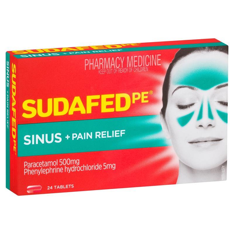 Load image into Gallery viewer, Sudafed PE Sinus + Pain Relief Tablets 24 Pack
