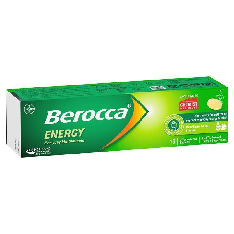 Load image into Gallery viewer, Berocca Energy Pinelime Crush 15 Effervescent Tablets Exclusive
