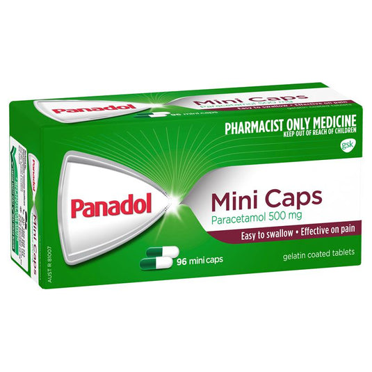 Panadol Paracetamol Pain Relief Mini Capsules 96 Capsules