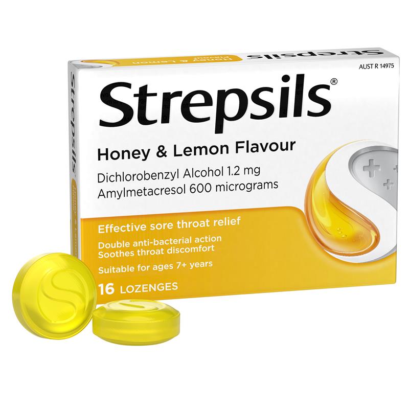 Load image into Gallery viewer, Strepsils Throat Lozenges Soothing Honey &amp; Lemon 16 Pack
