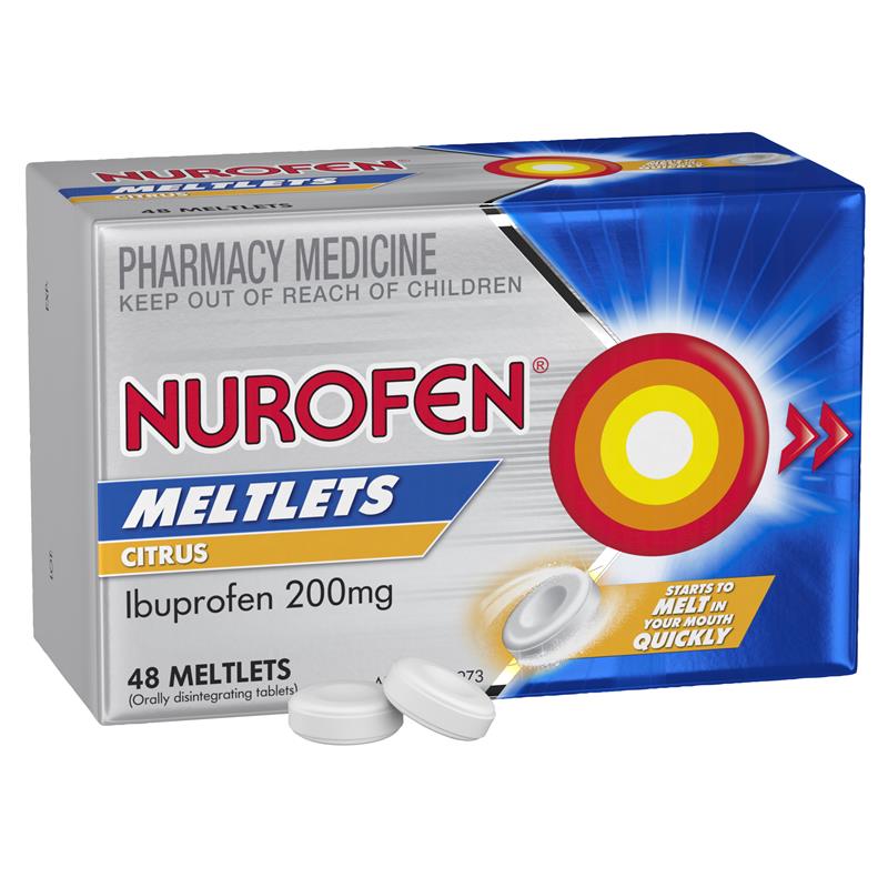 Load image into Gallery viewer, Nurofen Meltlets Pain Relief Citrus 200mg Ibuprofen 48 Pack
