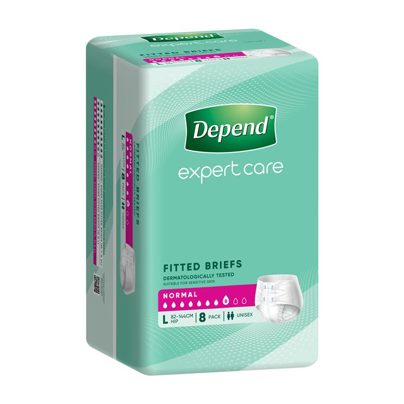 Load image into Gallery viewer, Depend Fitted Briefs Large 8 Pack

