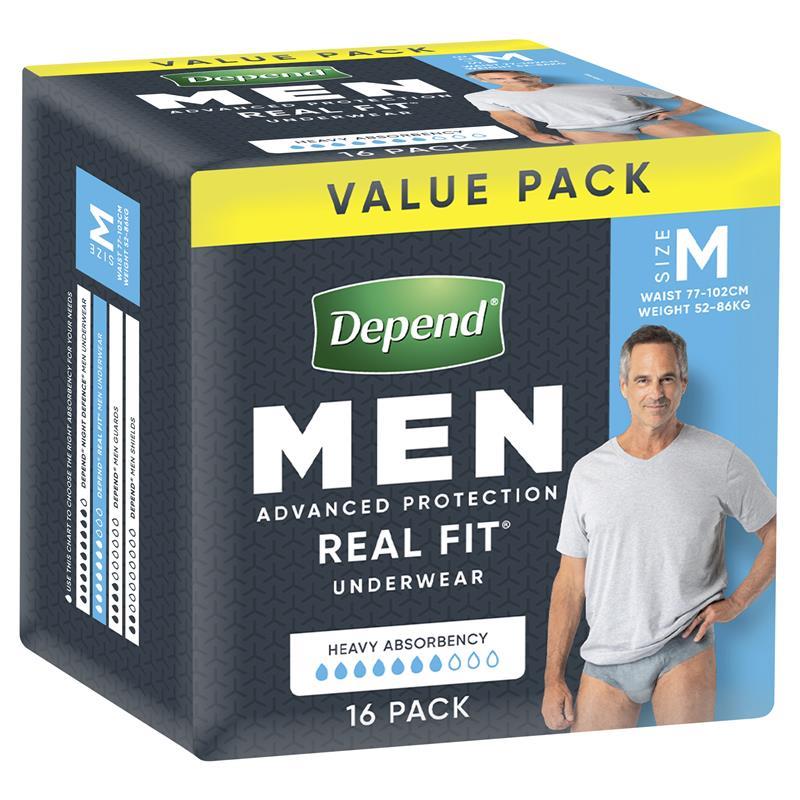 Load image into Gallery viewer, Depend Men Real Fit Underwear Medium 16 Bulk Pack

