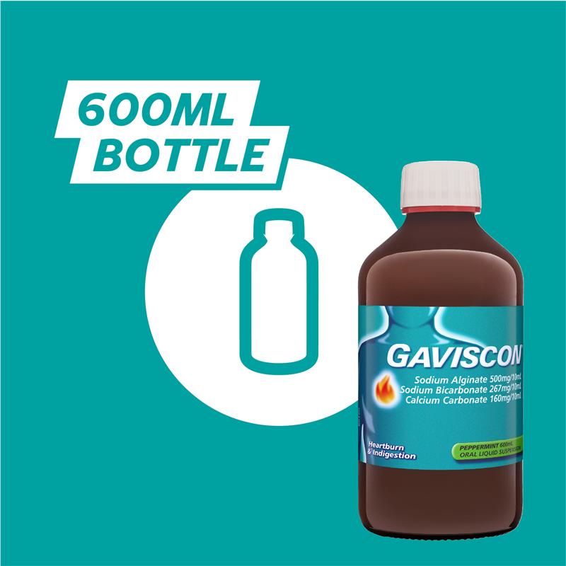 Load image into Gallery viewer, Gaviscon Core Peppermint Liquid Heartburn &amp; Indigestion Relief 600ml
