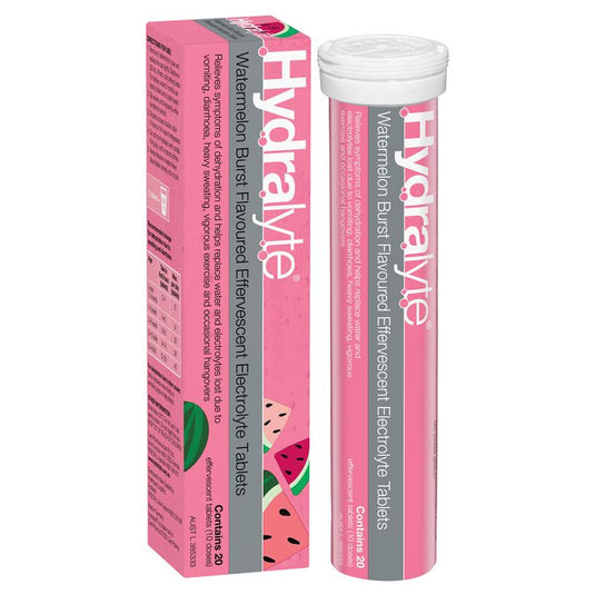 Hydralyte Electrolyte Effervescent Watermelon Burst Flavoured 20 Tablets