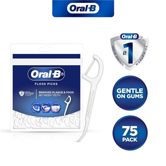 Oral B Floss Picks Non-flavoured 75 Pack