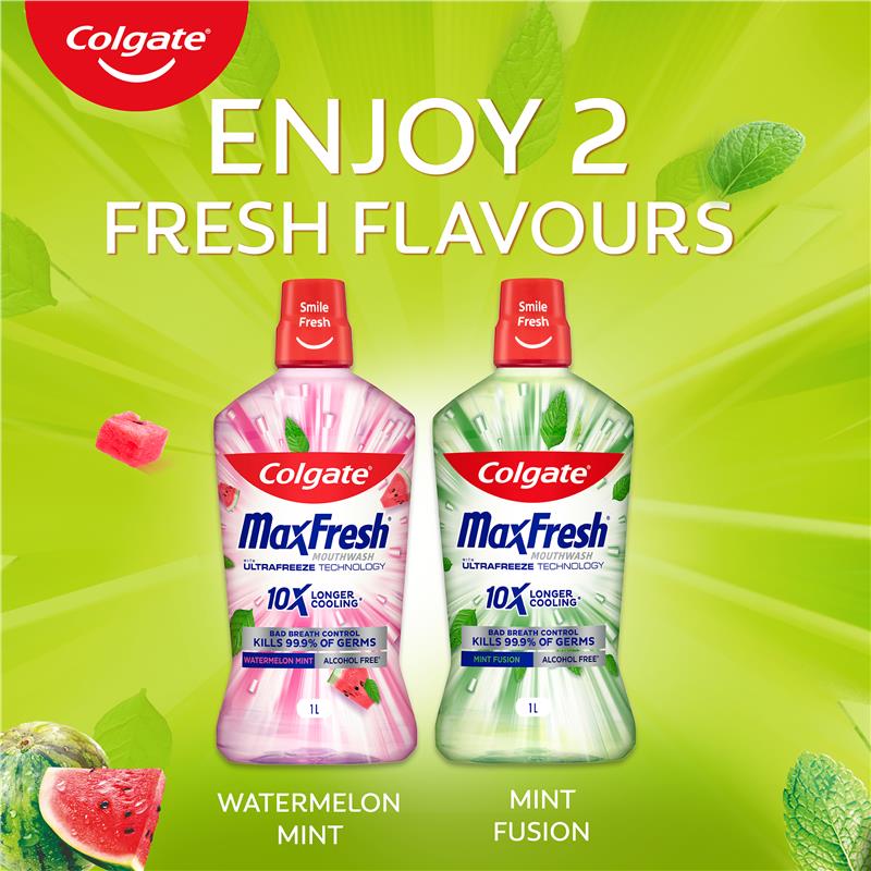 Load image into Gallery viewer, Colgate Mouthwash Max Fresh Mint Fusion 1L
