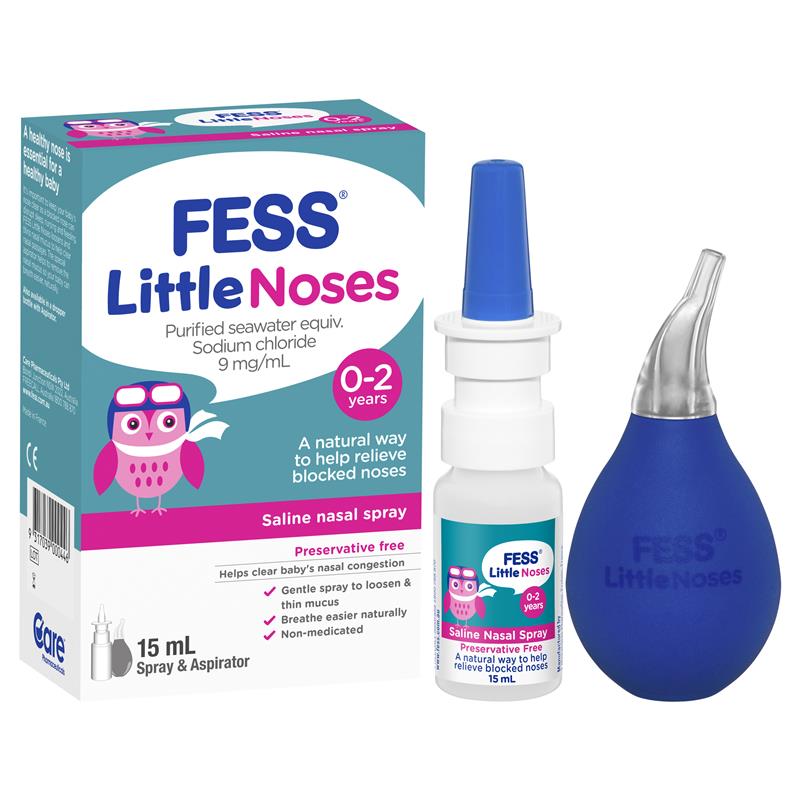 Load image into Gallery viewer, Fess Little Noses Saline Nose Spray + Aspirator 15ml
