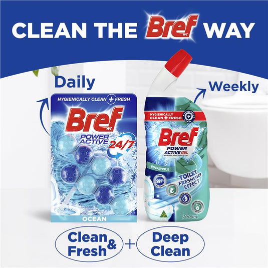 Bref Power Active Toilet Cleaner Ocean Breeze Twin Pack 100g