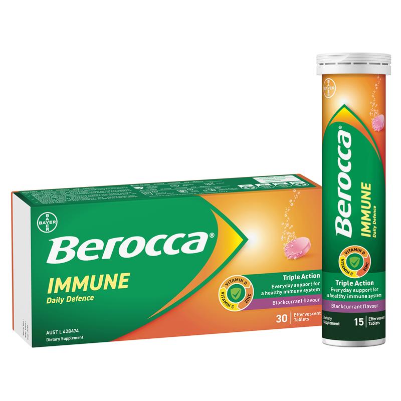 Load image into Gallery viewer, Berocca Immune Daily Defence Blackcurrant 30 Effervescent Tablets
