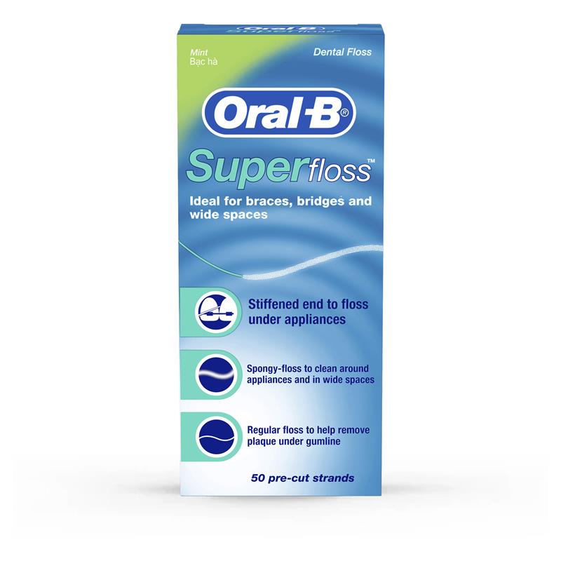 Load image into Gallery viewer, Oral B Superfloss Dental Floss Pre-Cut Strands 50 pack
