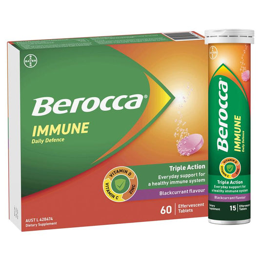 Berocca Immune Daily Defence Blackcurrant 60 Effervescent Tablets Exclusive Size