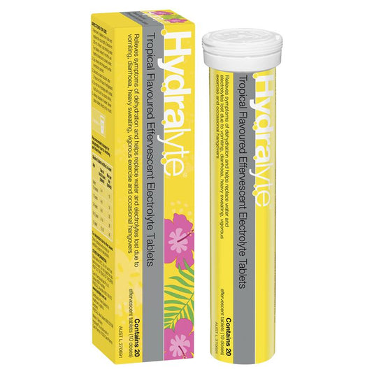 Hydralyte Electrolyte Effervescent Tropical 20 Tablets
