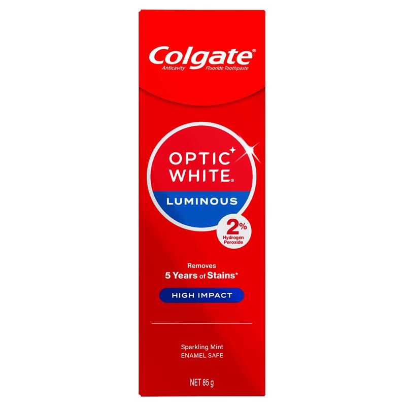Load image into Gallery viewer, Colgate Toothpaste Optic White Luminous High Impact Teeth Whitening 85g
