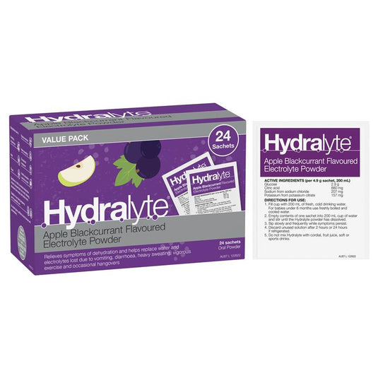 Hydralyte Apple Blackcurrant Sachets 4.9g x 24