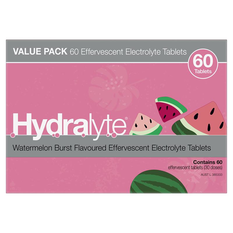 Load image into Gallery viewer, Hydralyte Electrolyte Effervescent Watermelon 60 Tablets Exclusive Size
