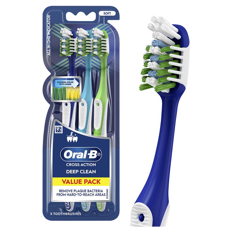 Load image into Gallery viewer, Oral B Toothbrush Cross Action Indicator 3 Pack
