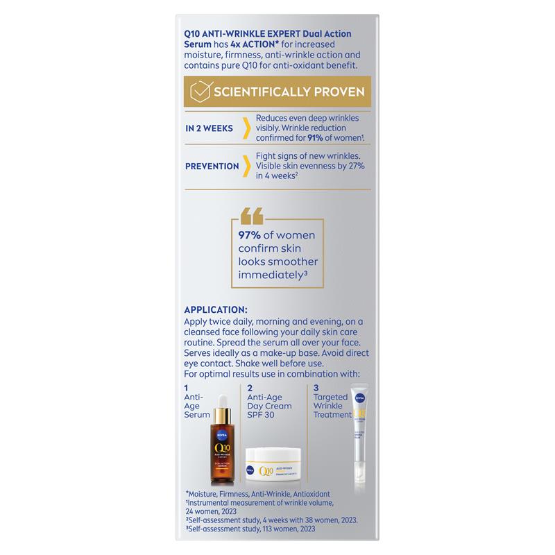 Load image into Gallery viewer, NIVEA Q10 Anti-Wrinkle Expert Dual Action Serum 30ml
