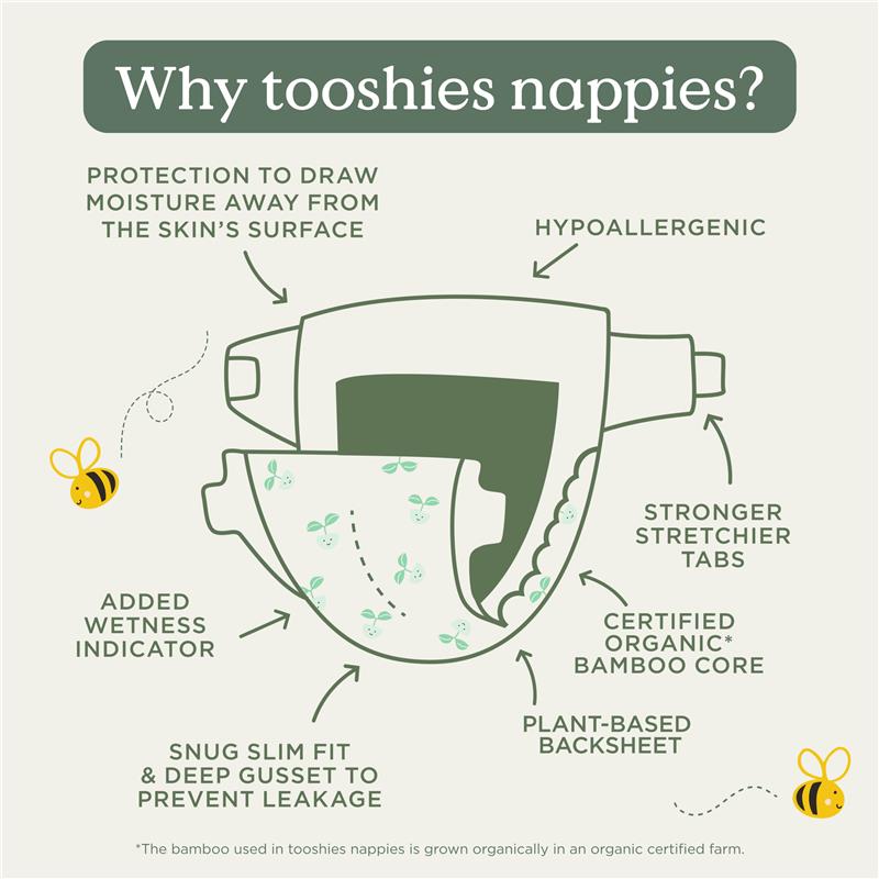 Load image into Gallery viewer, Tooshies Eco Nappies with Organic Bamboo Size 5 Walker 13-18kg, 32 pack

