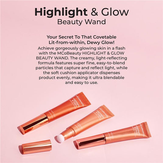 MCoBeauty Highlight & Glow Beauty Wand Pink Glow New