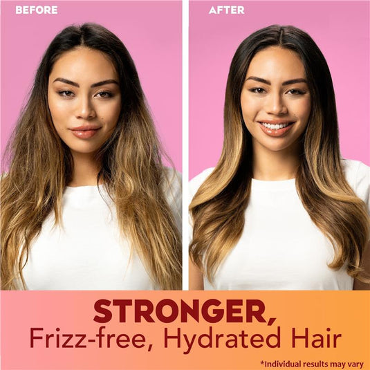 Ogx Frizz Free + Keratin Smoothing Oil 5 in 1 Benefits Conditioner For Frizzy Hair 385mL